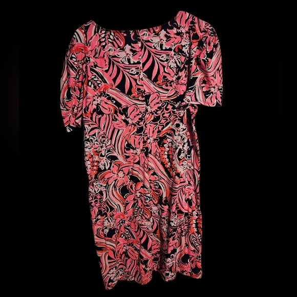 Lilly Pulitzer Vibrant Pink and Navy Midi Dress - Picture 3 of 7